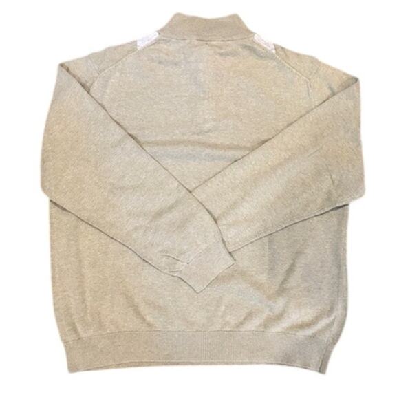 Tasso Elba Men’s Argyle Quarter-Zip Sweater  Size L  100% Cotton – Sage Green - Picture 3 of 4